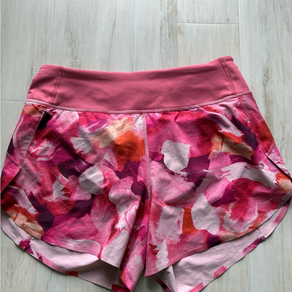 Athleta Pink Floral Athletic Shorts